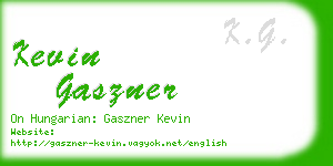 kevin gaszner business card